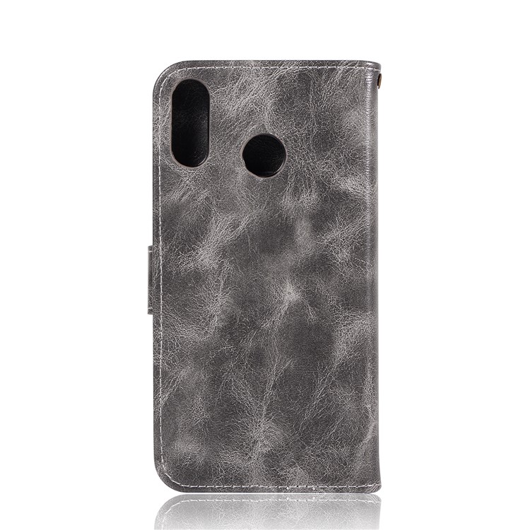 Premium Vintage Leather Wallet Casing for Asus Zenfone Max (M1) ZB555KL - Grey-3