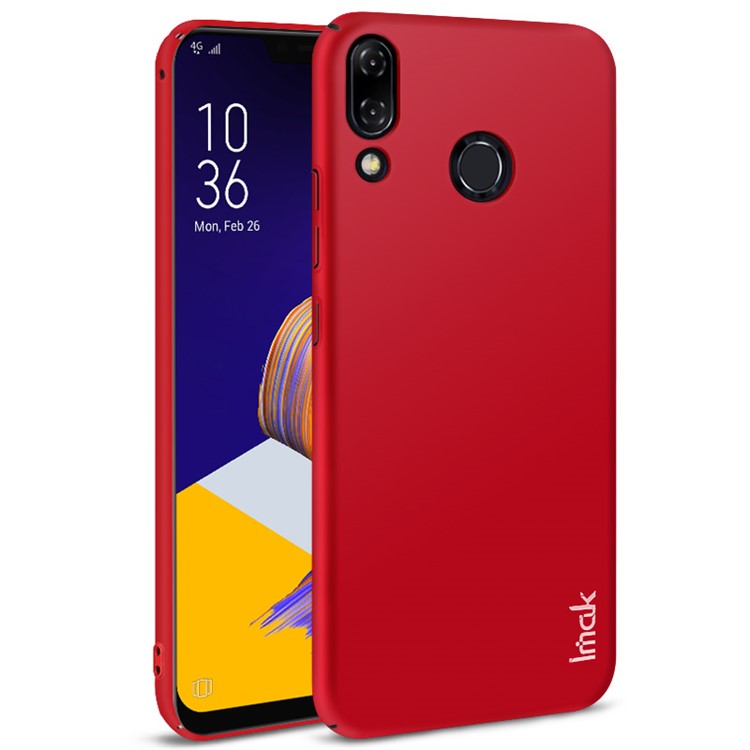 IMAK Jazz Skin Feel PC Case + Screen Film for Asus Zenfone 5Z ZS620KL/5 ZE620KL - Red-1