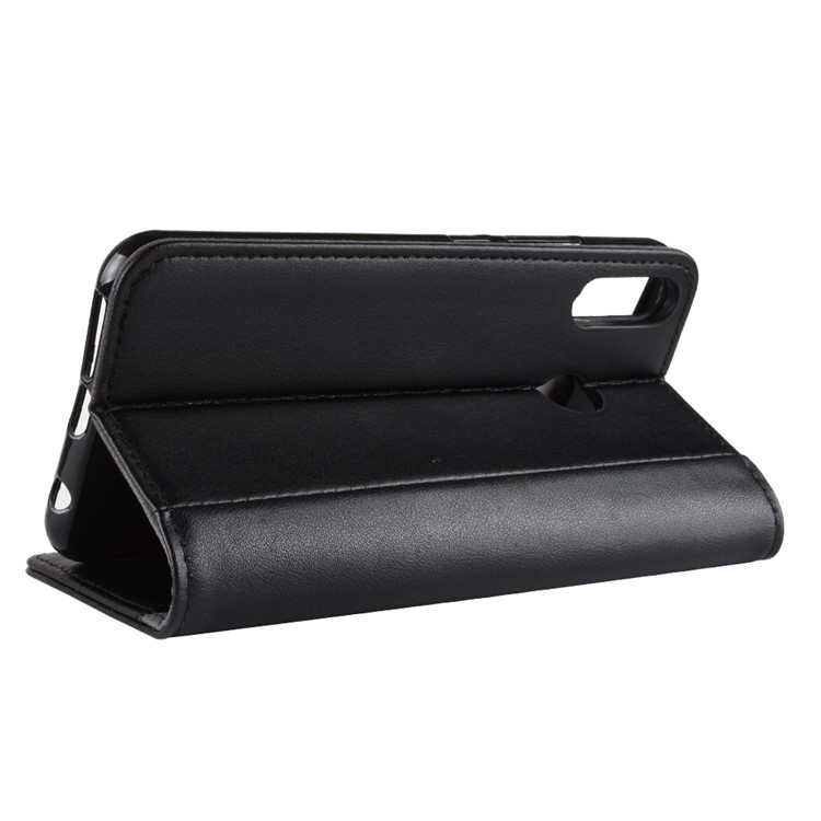 Genuine Split Leather Wallet Stand Phone Shell for Asus Zenfone 5 ZE620KL - Black-7