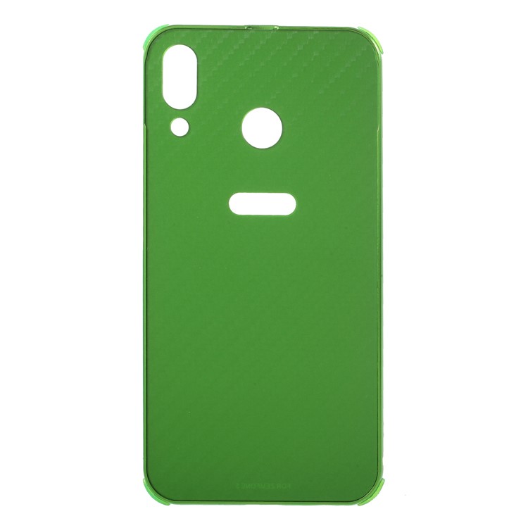 Drop-proof Slide-on Aluminium Alloy Frame + Carbon Fiber Texture PC Phone Shell for Asus Zenfone 5 ZE620KL - Green-1