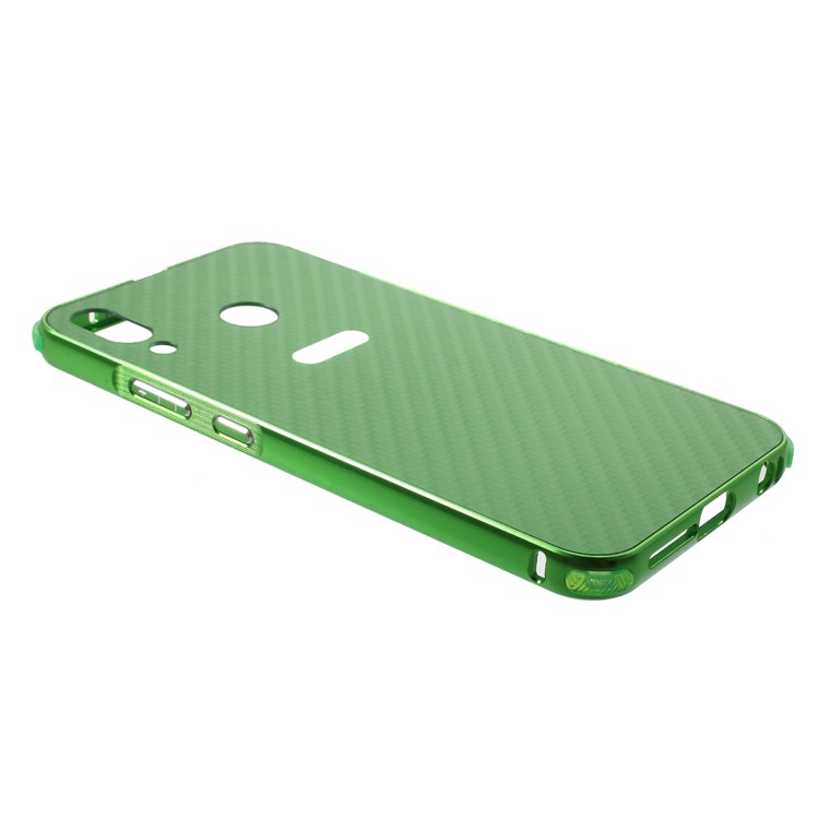 Drop-proof Slide-on Aluminium Alloy Frame + Carbon Fiber Texture PC Phone Shell for Asus Zenfone 5 ZE620KL - Green-2