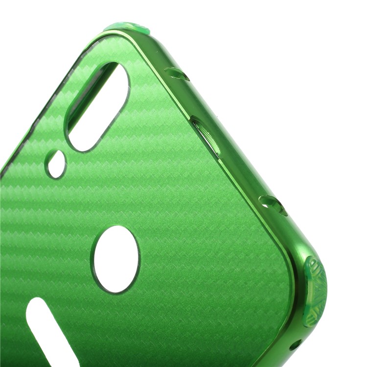 Drop-proof Slide-on Aluminium Alloy Frame + Carbon Fiber Texture PC Phone Shell for Asus Zenfone 5 ZE620KL - Green-3