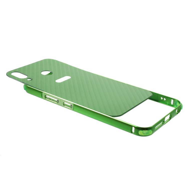 Drop-proof Slide-on Aluminium Alloy Frame + Carbon Fiber Texture PC Phone Shell for Asus Zenfone 5 ZE620KL - Green-4
