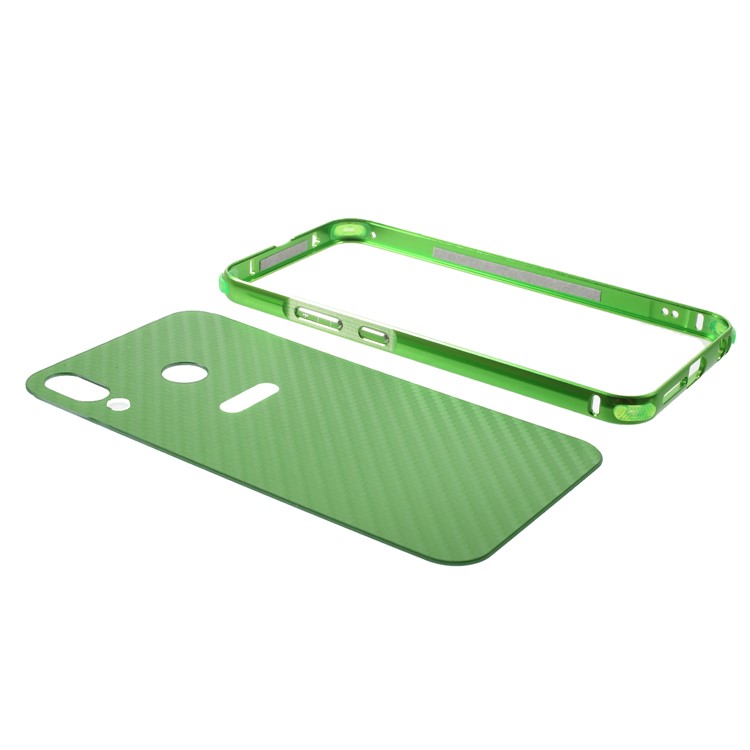 Drop-proof Slide-on Aluminium Alloy Frame + Carbon Fiber Texture PC Phone Shell for Asus Zenfone 5 ZE620KL - Green-5