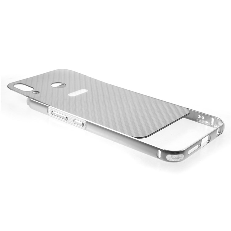Drop-proof Slide-on Aluminium Alloy Frame + Carbon Fiber Texture PC Case for Asus Zenfone 5 ZE620KL - Silver-3