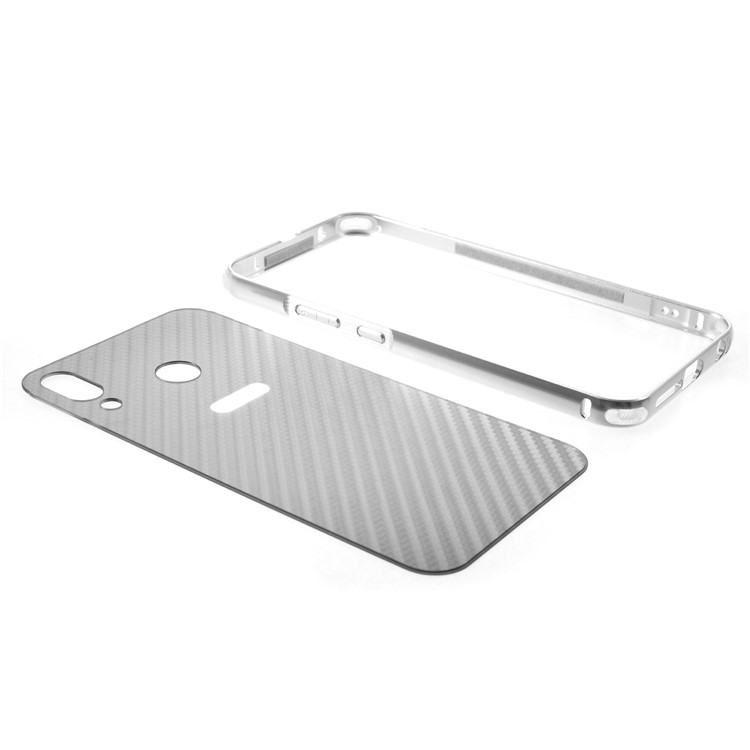 Drop-proof Slide-on Aluminium Alloy Frame + Carbon Fiber Texture PC Case for Asus Zenfone 5 ZE620KL - Silver-4