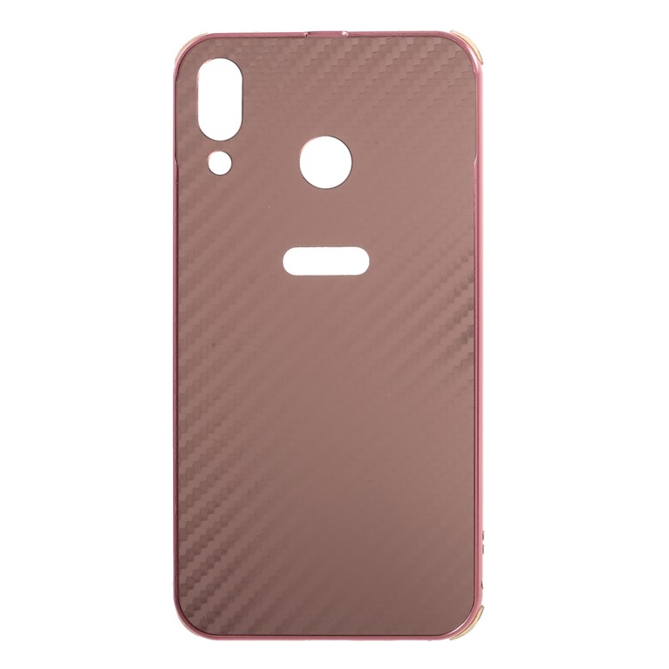 Drop-proof Slide-on Aluminium Alloy Frame + Carbon Fiber Texture PC Protection Mobile Shell for Asus Zenfone 5 ZE620KL - Rose Gold-1