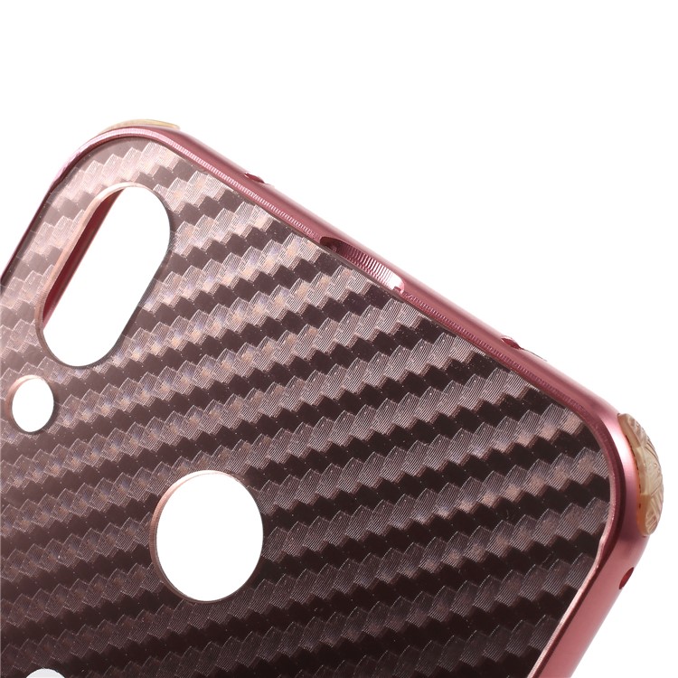 Drop-proof Slide-on Aluminium Alloy Frame + Carbon Fiber Texture PC Protection Mobile Shell for Asus Zenfone 5 ZE620KL - Rose Gold-3