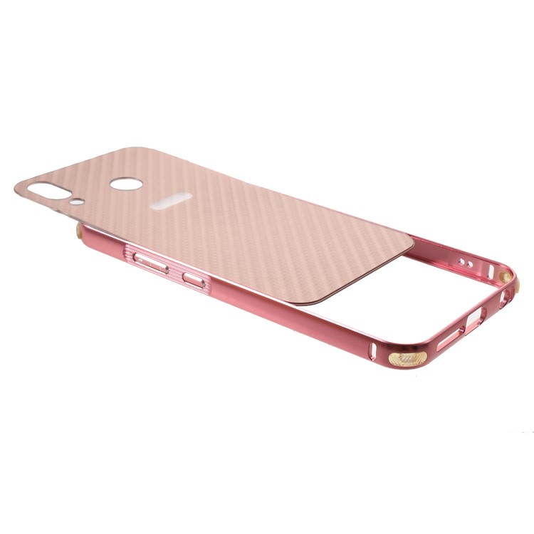 Drop-proof Slide-on Aluminium Alloy Frame + Carbon Fiber Texture PC Protection Mobile Shell for Asus Zenfone 5 ZE620KL - Rose Gold-4