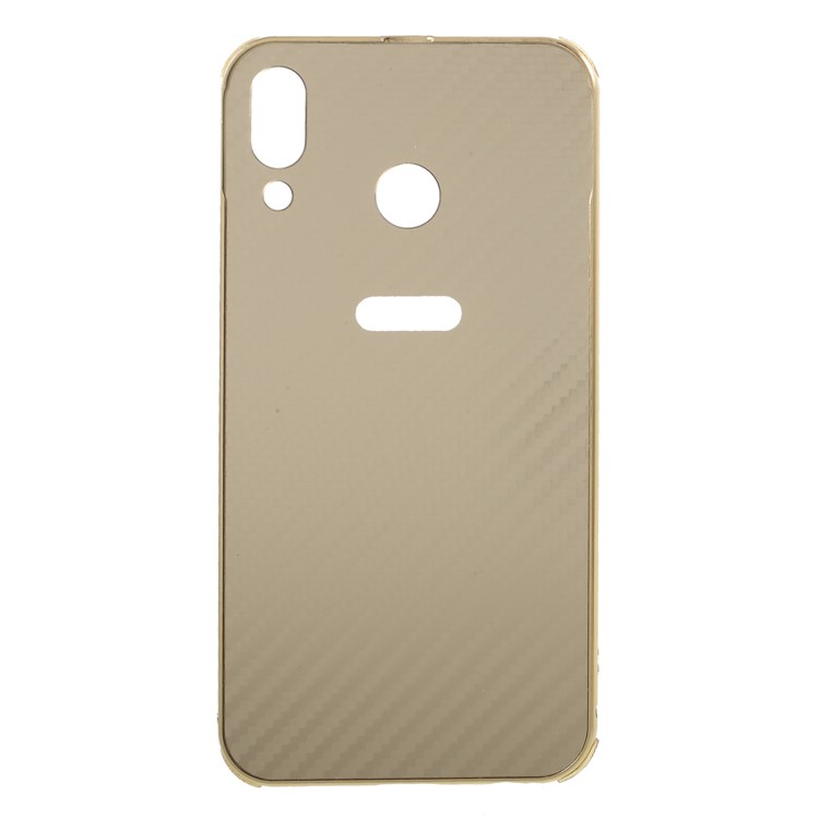 Drop-proof Slide-on Aluminium Alloy Frame + Carbon Fiber Texture PC Back Case for Asus Zenfone 5 ZE620KL - Gold-1