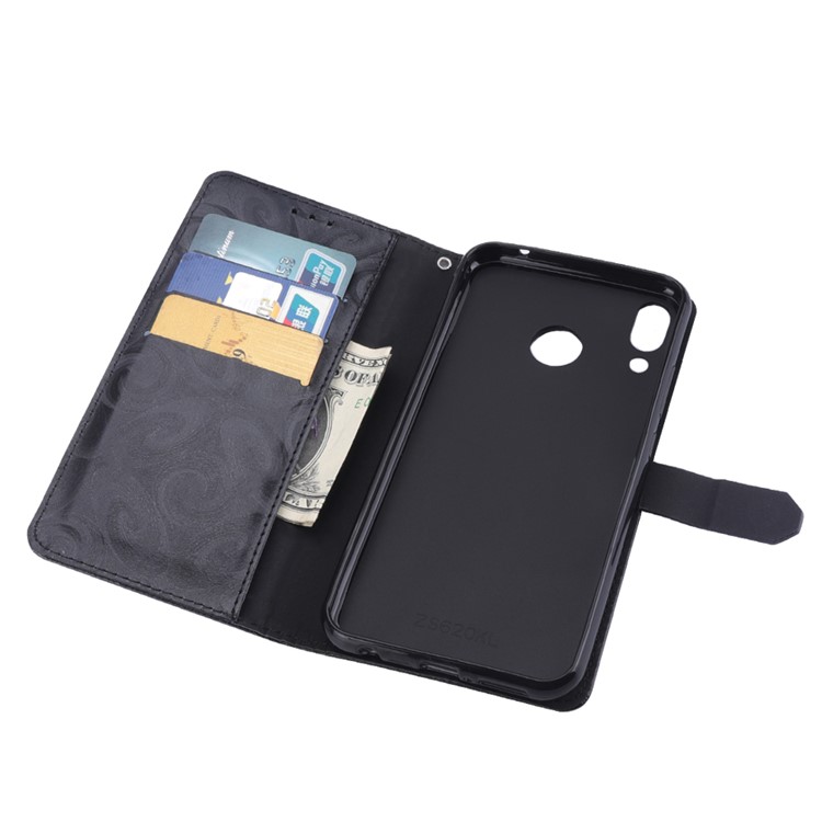 Love Heart Hourglass Quicksand Wallet Flip PU Leather Phone Cover for Asus Zenfone 5Z ZS620K - Black-7