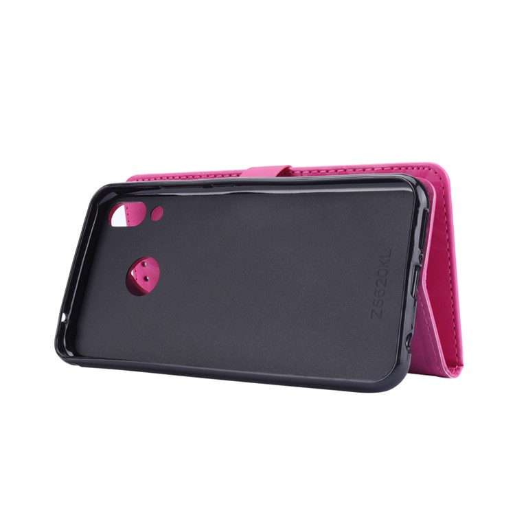 Love Heart Hourglass Quicksand Wallet Flip PU Leather Phone Case for Asus Zenfone 5Z ZS620K - Rose-6