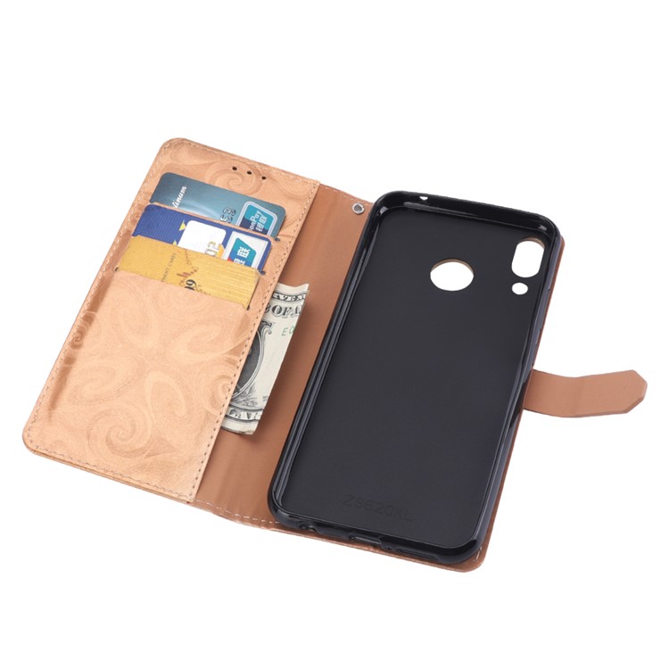 Love Heart Hourglass Quicksand Wallet Flip PU Leather Phone Casing Cover for Asus Zenfone 5Z ZS620K - Gold-6