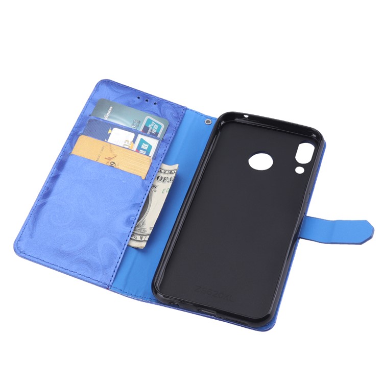 Love Heart Hourglass Quicksand Wallet Flip PU Leather Mobile Cover for Asus Zenfone 5Z ZS620K - Blue-7
