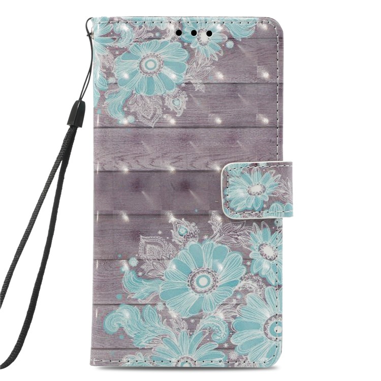 Light Spot Decor Pattern Printing Wallet Leather Flip Stand Shell for Asus Zenfone 5Z ZS620KL - Blue Flower-2