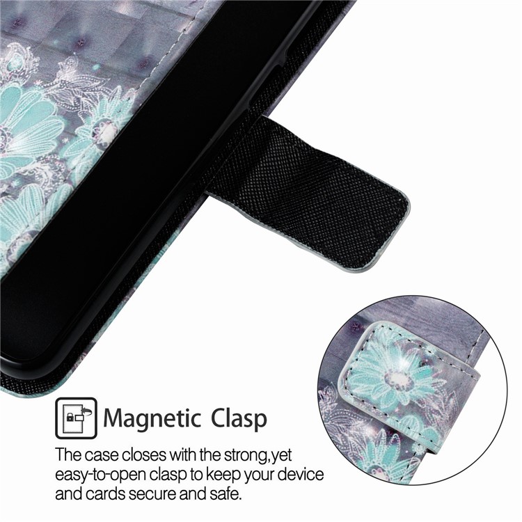 Light Spot Decor Pattern Printing Wallet Leather Flip Stand Shell for Asus Zenfone 5Z ZS620KL - Blue Flower-5