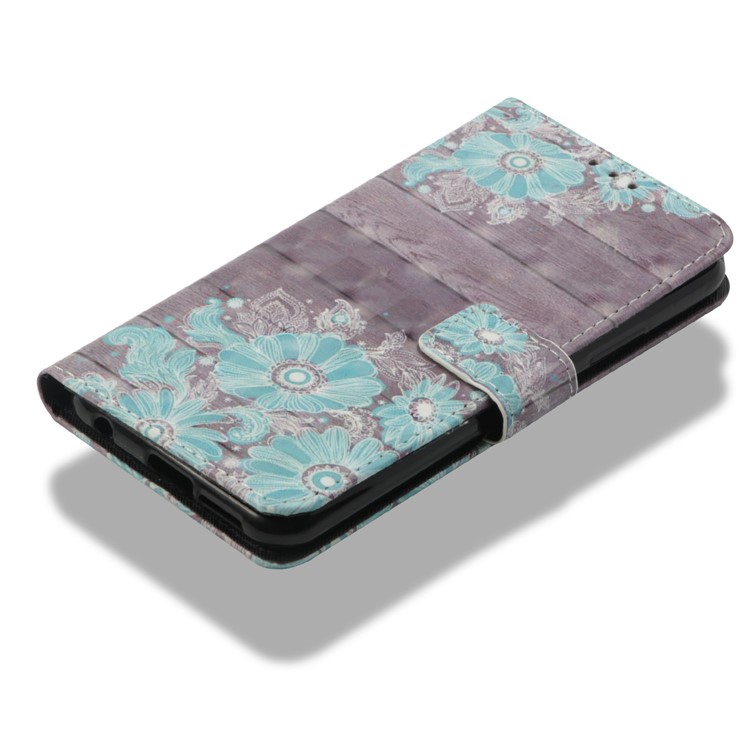 Light Spot Decor Pattern Printing Wallet Leather Flip Stand Shell for Asus Zenfone 5Z ZS620KL - Blue Flower-8