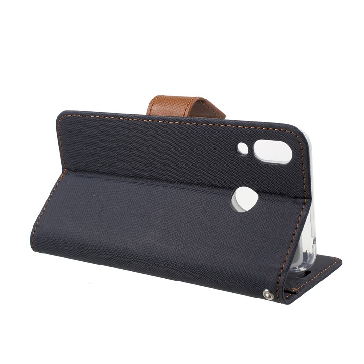 ROAR KOREA Twill Leather Wallet Stand Case for Asus Zenfone 5 ZE620KL - Black-4