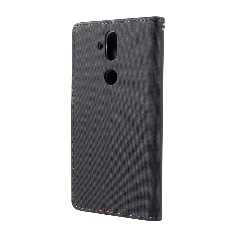 ROAR KOREA Twill Leather Wallet Case for Asus Zenfone 5 Lite ZC600KL - Black-3