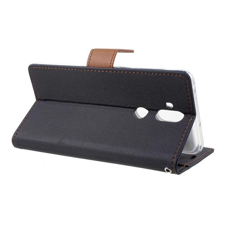 ROAR KOREA Twill Leather Wallet Case for Asus Zenfone 5 Lite ZC600KL - Black-4