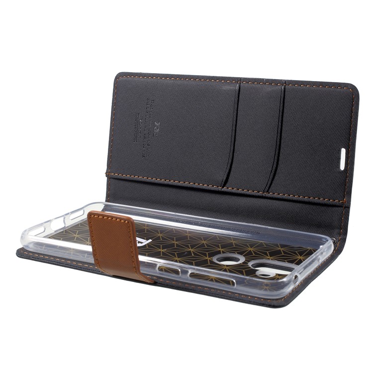 ROAR KOREA Twill Leather Wallet Case for Asus Zenfone 5 Lite ZC600KL - Black-6