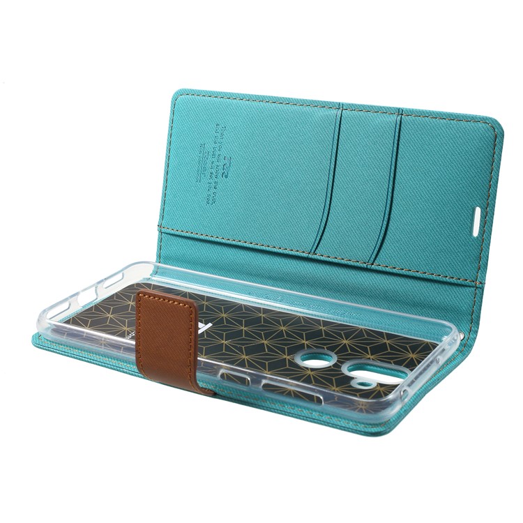 ROAR KOREA Twill Leather Wallet Stand Phone Magnetic Shell for Asus Zenfone 5 Lite ZC600KL - Green-5