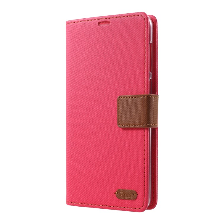 ROAR KOREA Twill Leather Wallet Flip Mobile Phone Case for Asus Zenfone 5 Lite ZC600KL - Rose-1
