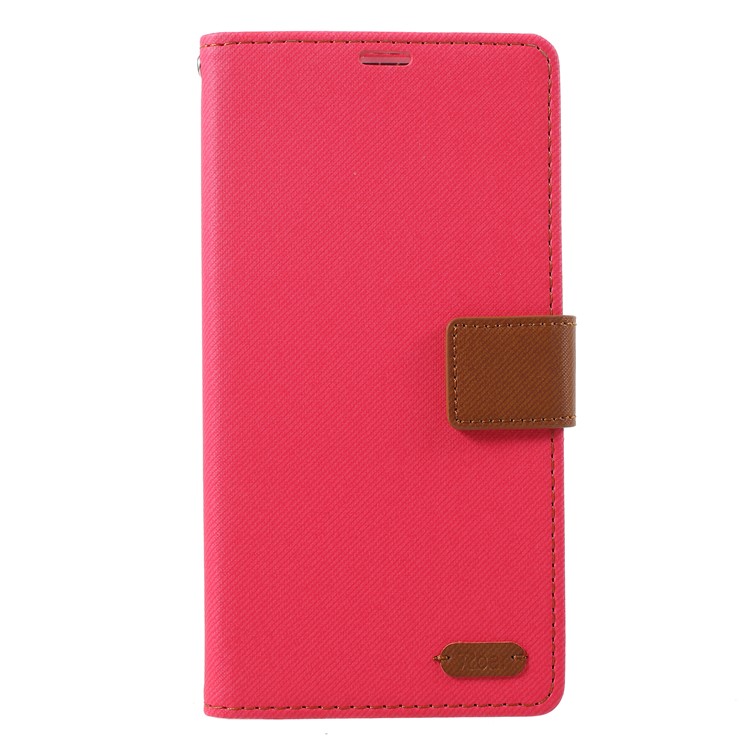 ROAR KOREA Twill Leather Wallet Flip Mobile Phone Case for Asus Zenfone 5 Lite ZC600KL - Rose-2