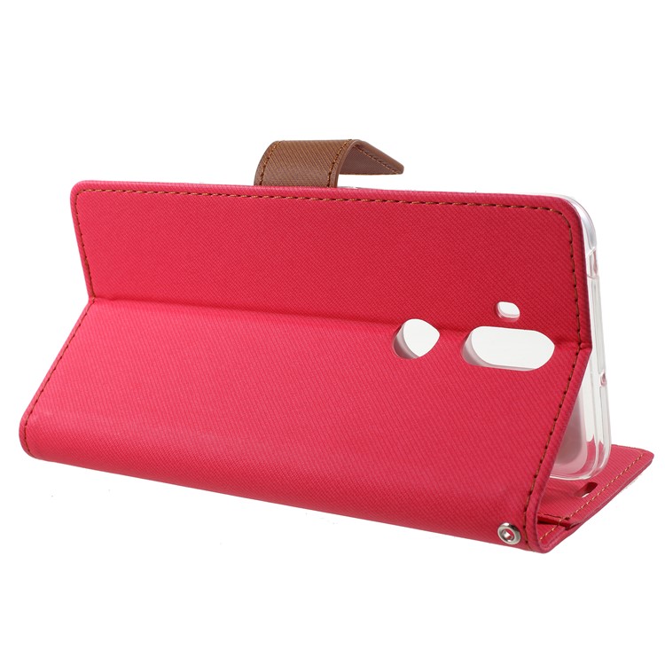 ROAR KOREA Twill Leather Wallet Flip Mobile Phone Case for Asus Zenfone 5 Lite ZC600KL - Rose-4