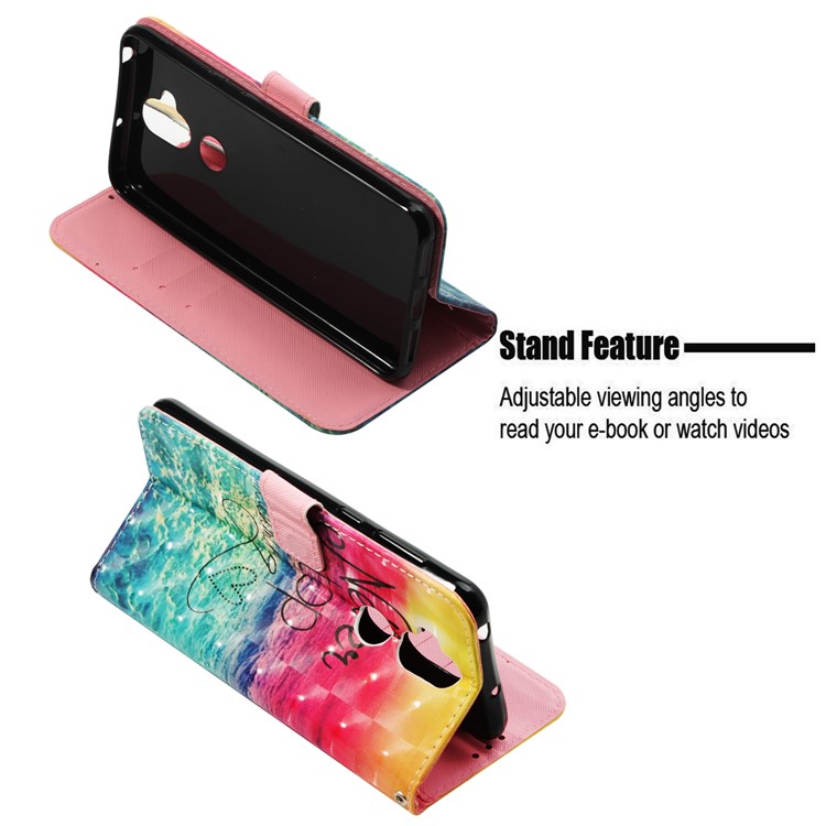 Patterned Light Spot Decor Stand Leather Wallet Cover for Asus Zenfone 5 Lite ZC600KL - Quote Never Stop Dreaming-4