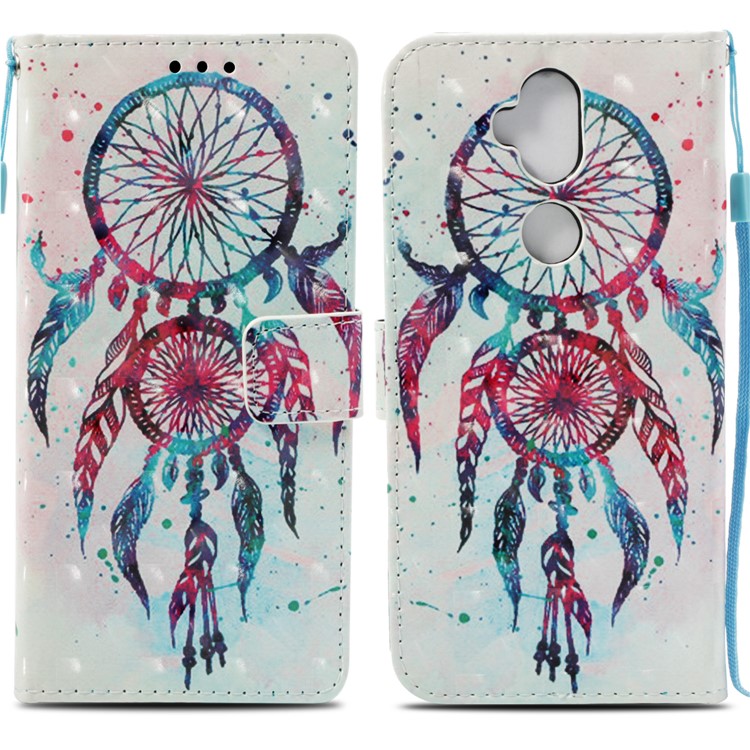 Patterned Light Spot Decor Stand Leather Wallet Phone Shell for Asus Zenfone 5 Lite ZC600KL - Feather Dream Catcher-3