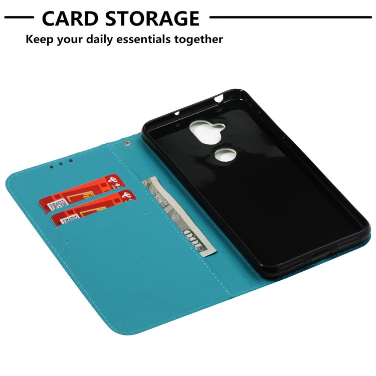 Patterned Light Spot Decor Stand Leather Wallet Phone Shell for Asus Zenfone 5 Lite ZC600KL - Feather Dream Catcher-6