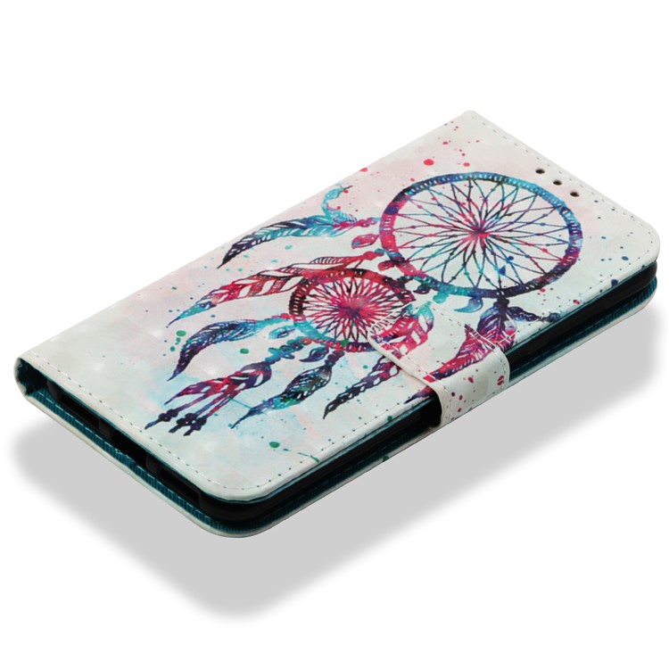 Patterned Light Spot Decor Stand Leather Wallet Phone Shell for Asus Zenfone 5 Lite ZC600KL - Feather Dream Catcher-8