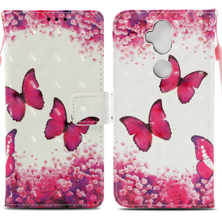Patterned Light Spot Decor Stand Leather Wallet Mobile Phone Case for Asus Zenfone 5 Lite ZC600KL - Butterflies and Flower-3