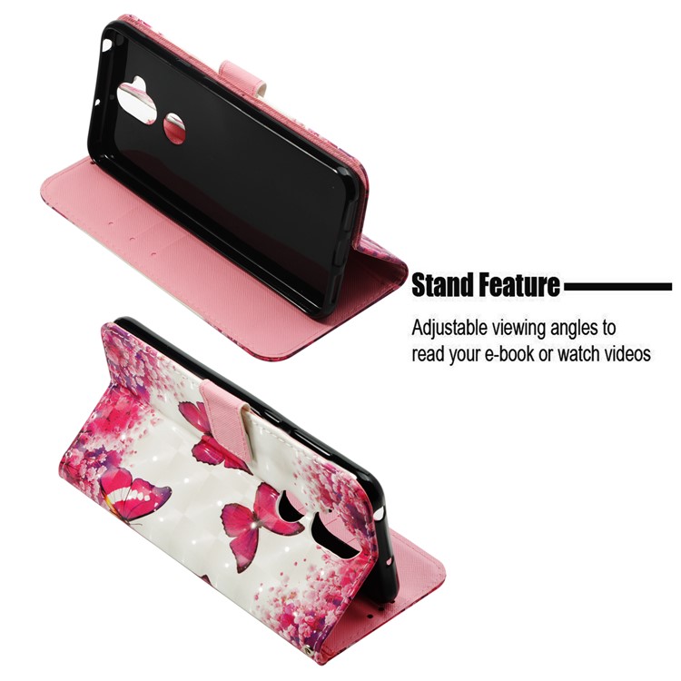 Patterned Light Spot Decor Stand Leather Wallet Mobile Phone Case for Asus Zenfone 5 Lite ZC600KL - Butterflies and Flower-4
