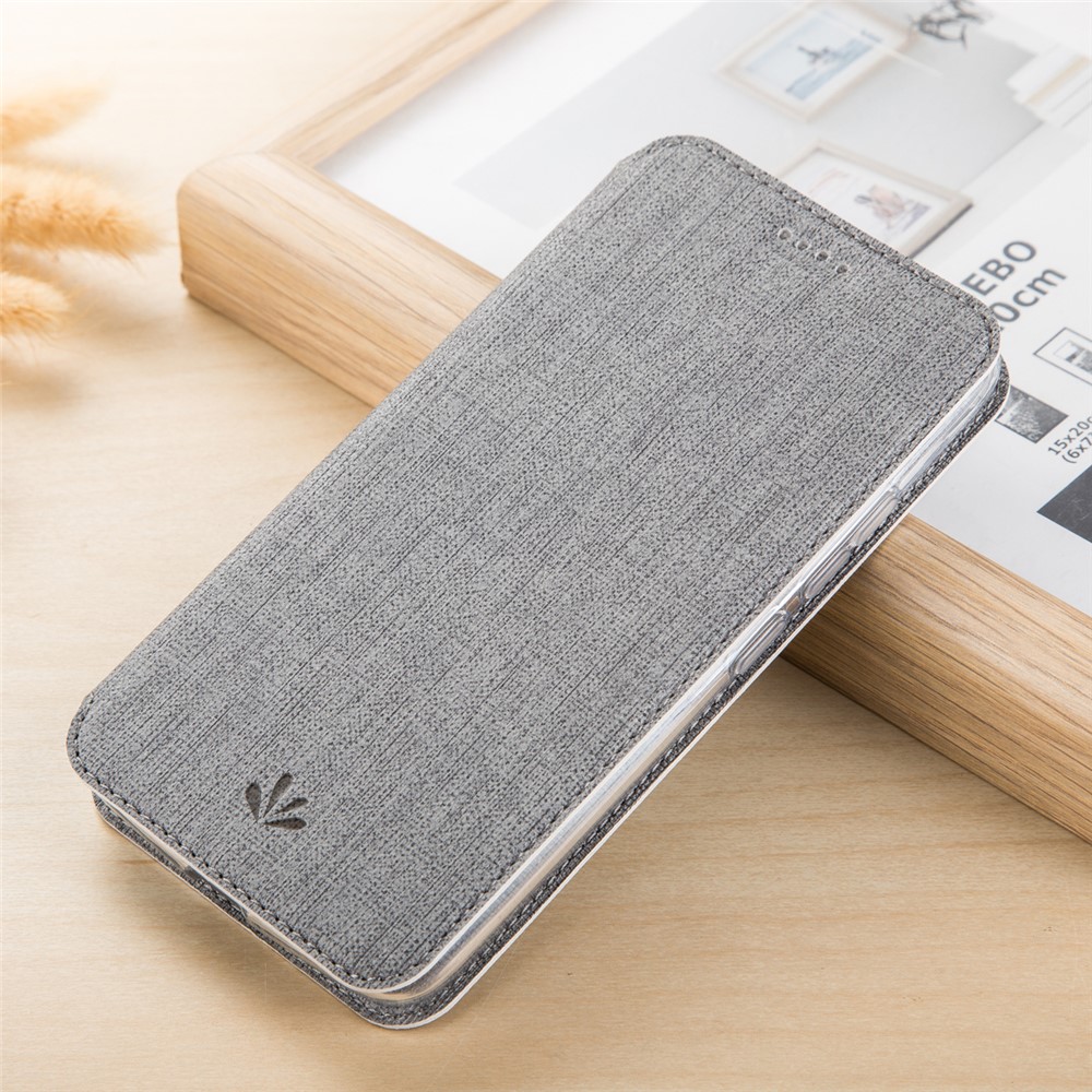 VILI DMX Cross Texture Card Slot Leather Stand Cover for Asus Zenfone 5Z ZS620KL/5 ZE620KL - Grey-1