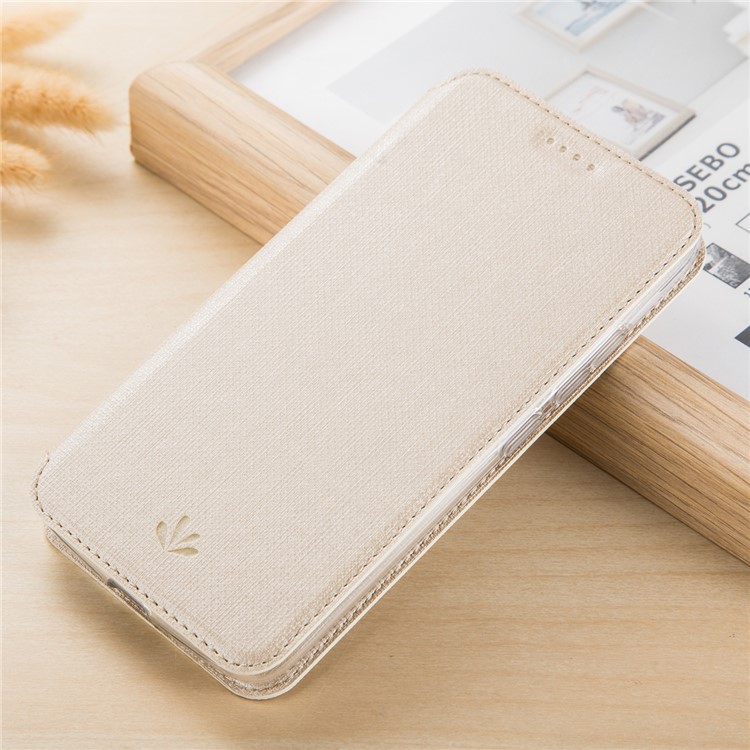 VILI DMX Cross Texture Card Holder Leather Stand Shell for Asus Zenfone 5Z ZS620KL/5 ZE620KL - Gold-1