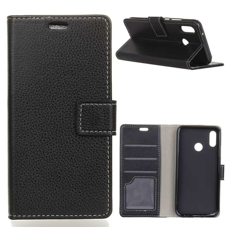 Litchi Grain Wallet Stand Leather Case for Asus Zenfone Max Pro (M1) ZB601KL / ZB602KL - Black-1