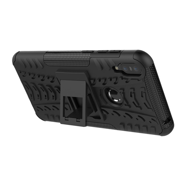 Tyre Pattern Kickstand PC + TPU Hybrid Case for Asus Zenfone Max Pro (M1) ZB601KL / ZB602KL - Black-5