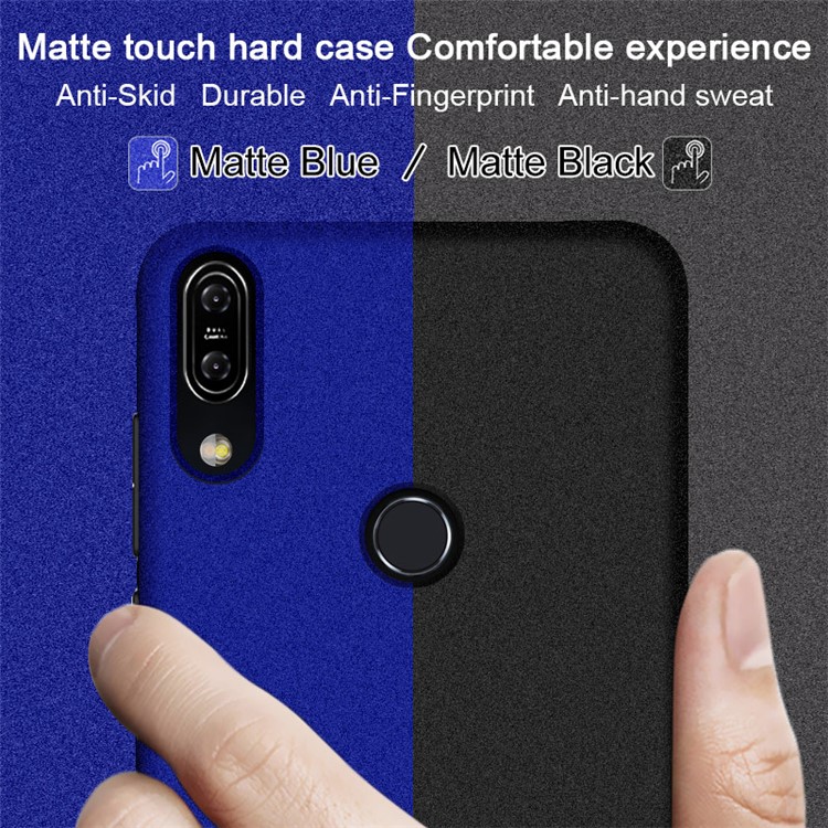 IMAK Kickstand Matte Skin PC Back Cover Case + Screen Protector for Asus Zenfone Max Pro (M1) ZB601KL / ZB602KL - Blue-3