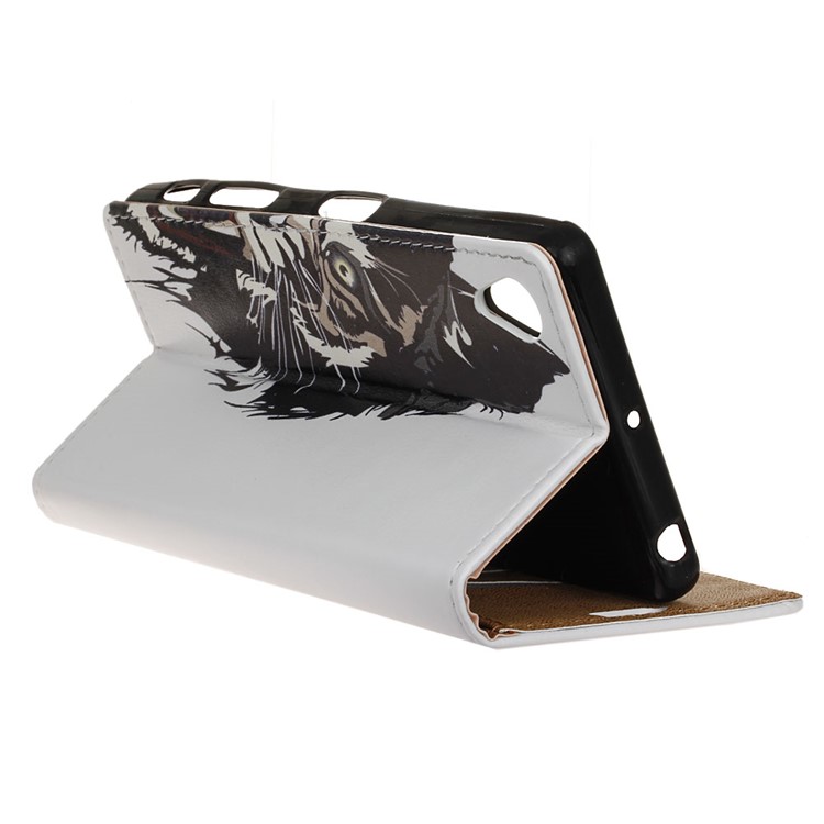 Patterned PU Leather Folio Wallet Stand Folio Phone Cover Accessory for Asus ZenFone Live (L1) ZA550KL - Tiger-4