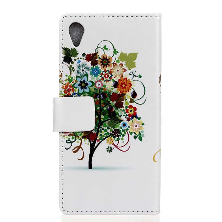 Patterned PU Leather Folio Wallet Stand Folio Phone Shell for Asus ZenFone Lite (L1) ZA551KL / Live (L1) ZA550KL - Green Tree with Flower and Fruits-3