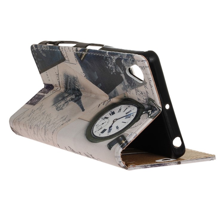 Patterned PU Leather Folio Wallet Stand Folio Cellphone Cover Accessory for Asus ZenFone Live (L1) ZA550KL - Eiffel Tower and Quill-pen-4