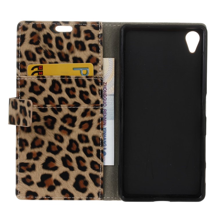 Leopard Pattern Leather Wallet Stand Phone Casing for Asus ZenFone Live (L1) ZA550KL / Lite (L1) ZA551K-5