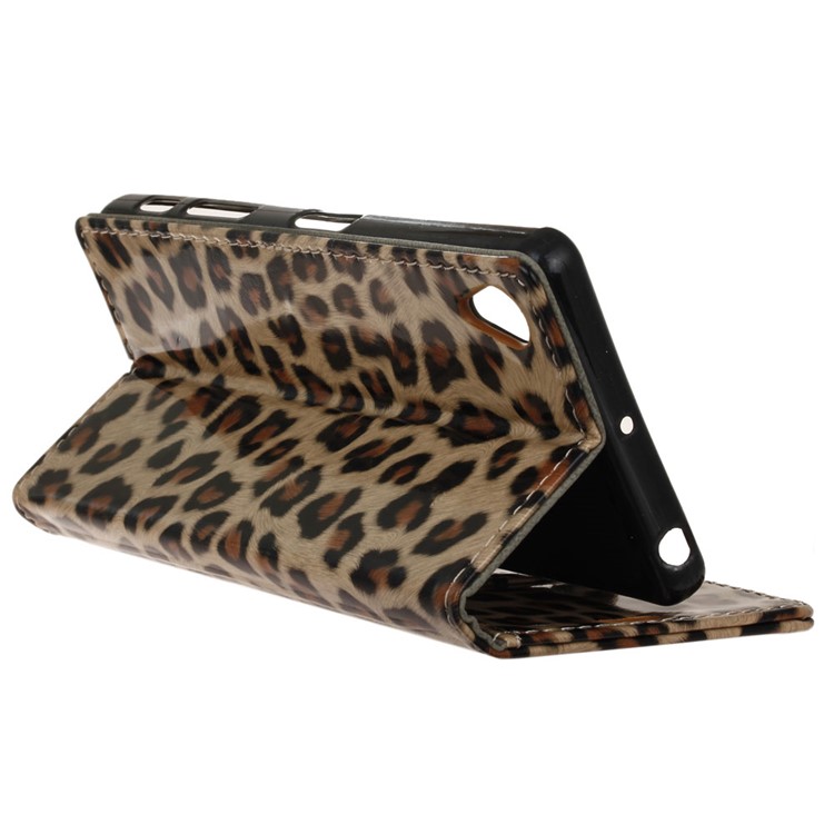 Leopard Pattern Leather Wallet Stand Phone Casing for Asus ZenFone Live (L1) ZA550KL / Lite (L1) ZA551K-6