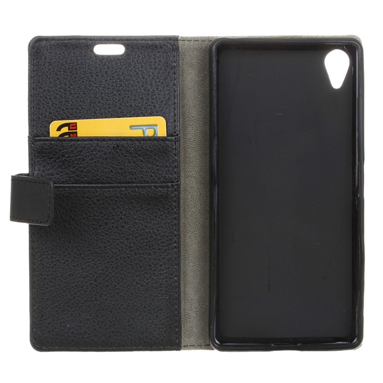 Litchi Texture PU Leather Wallet Stand Phone Cover for Asus ZenFone Live (L1) ZA550KL - Black-5
