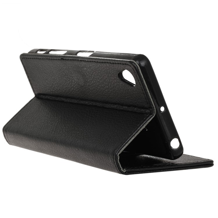 Litchi Texture PU Leather Wallet Stand Phone Cover for Asus ZenFone Live (L1) ZA550KL - Black-6
