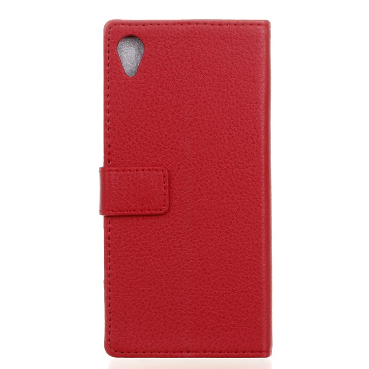 Litchi Texture PU Leather Wallet Magnetic Cover for Asus ZenFone Live (L1) ZA550KL - Red-4