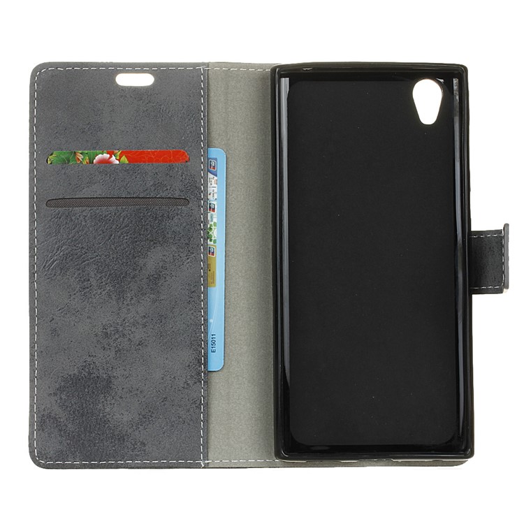 Vintage Style PU Leather Protection Mobile Cover for Asus ZenFone Live (L1) ZA550KL - Grey-6