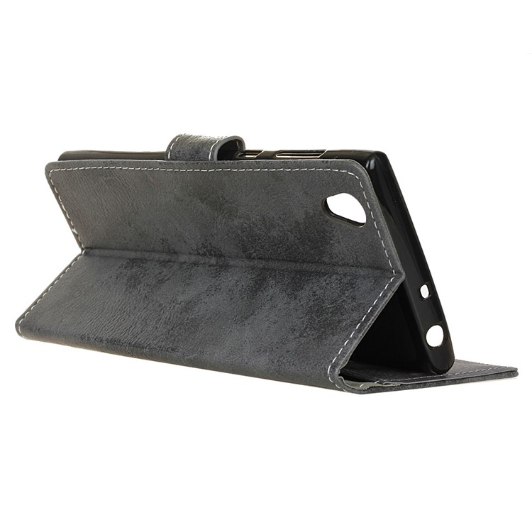 Vintage Style PU Leather Protection Mobile Cover for Asus ZenFone Live (L1) ZA550KL - Grey-7